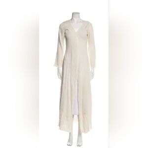 Savannah Morrow The Label Cream Maxi Kimono Duster Swim Cover XS/S